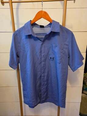 Under Armour Drift Tide 2.0 Short Sleeve Shirt Size YXL Blue Fishing